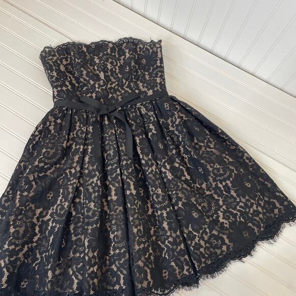 Neiman Marcus x Target Robert Rodriguez Black Lace Strapless Mini Dress Size 4 - Picture 2 of 8